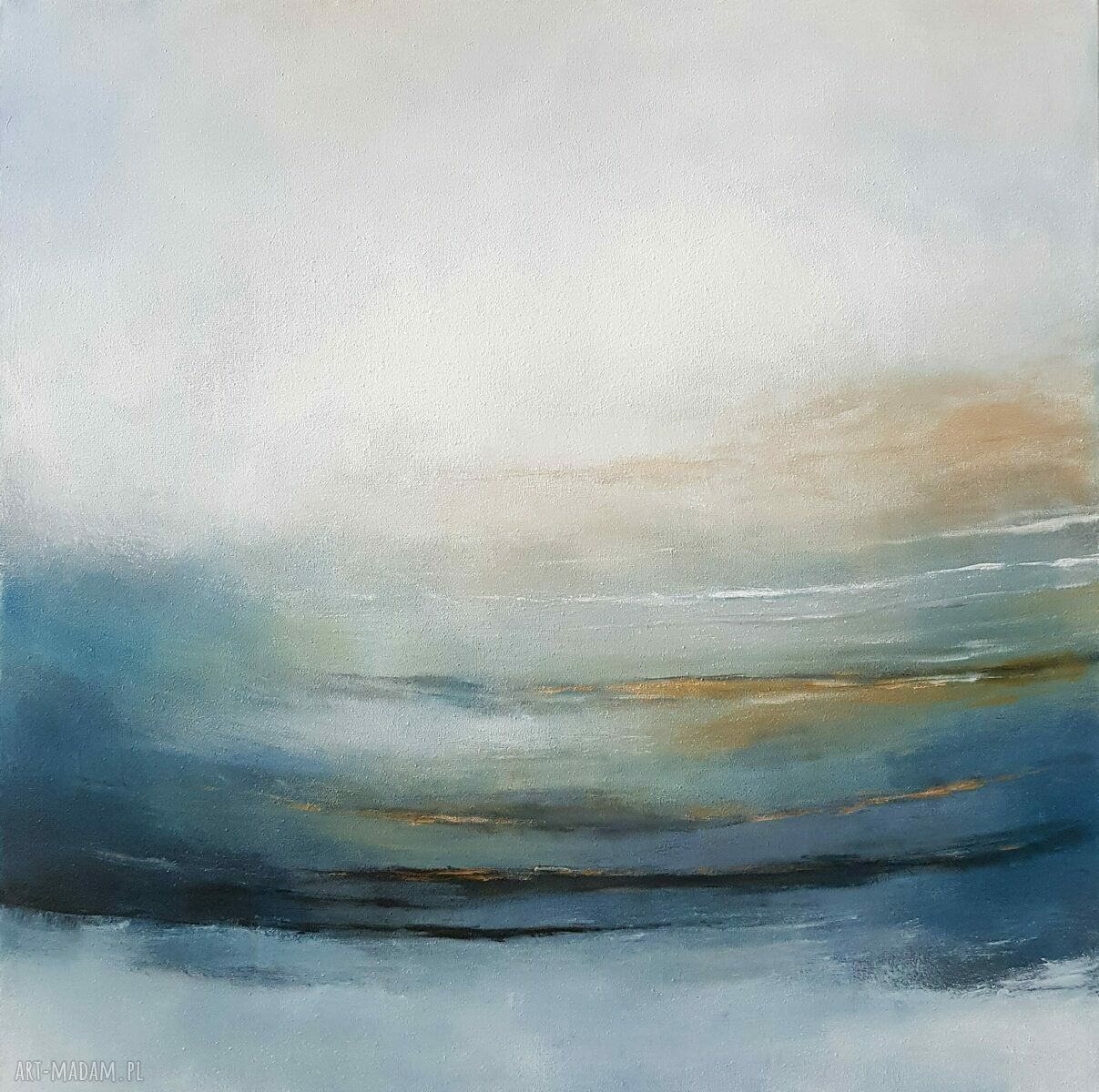 Abstrakcja ze złotem - obraz akrylowy 60x60 cm (bez ramy)