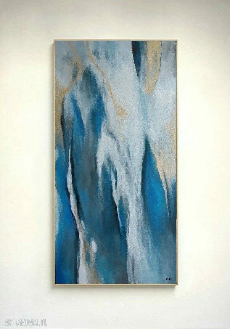 Abstrakcja ze złotem - obraz akrylowy 50x100 cm