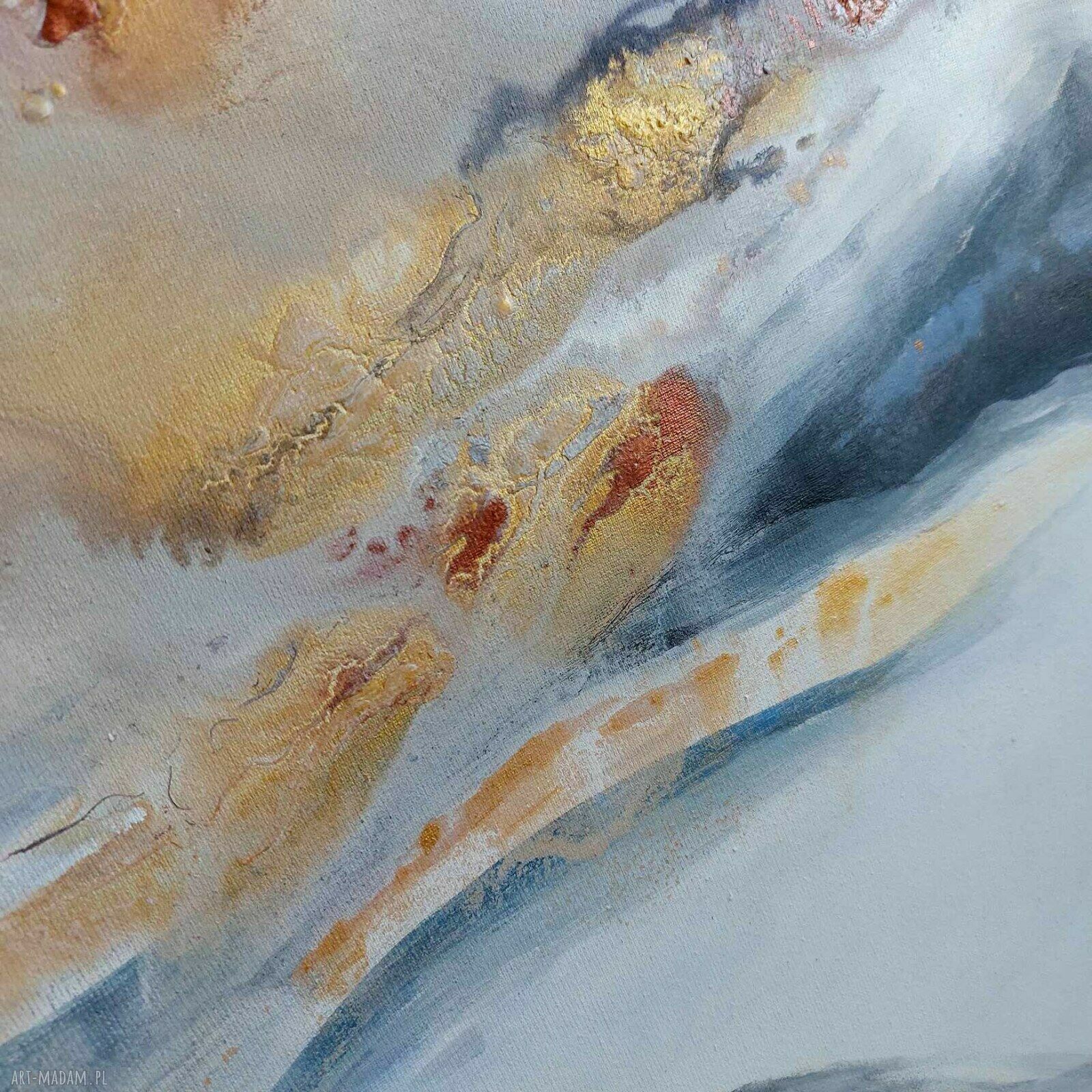 Pejzaż ze złotem - obraz akrylowy 70x50 cm