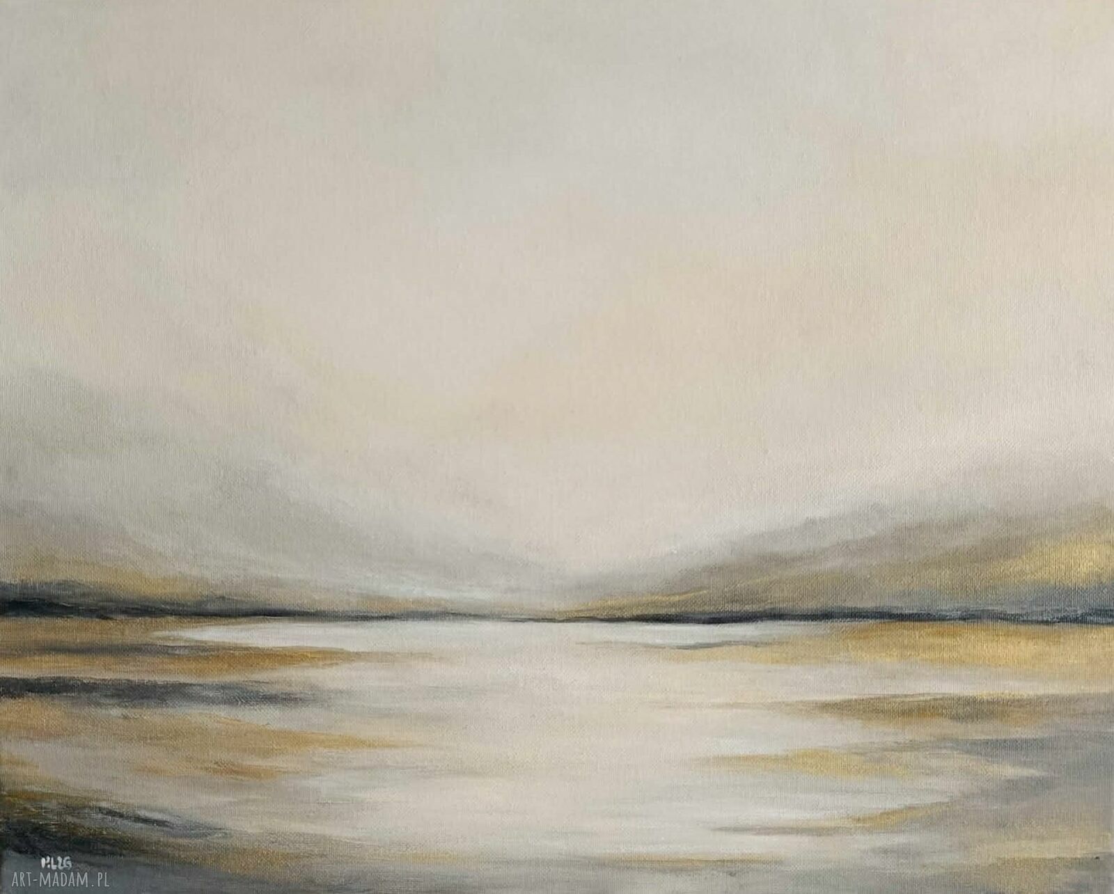 Pejzaż ze złotem - obraz akrylowy 40/50 cm do powieszenia