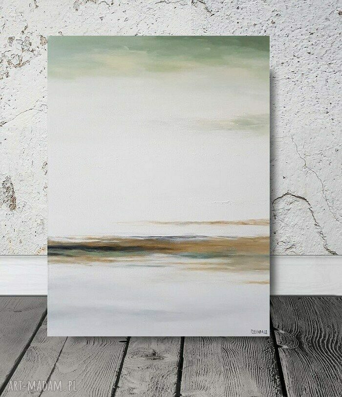 Pejzaż ze złotem - obraz akrylowy 60x80 cm, gotowy do powieszenia