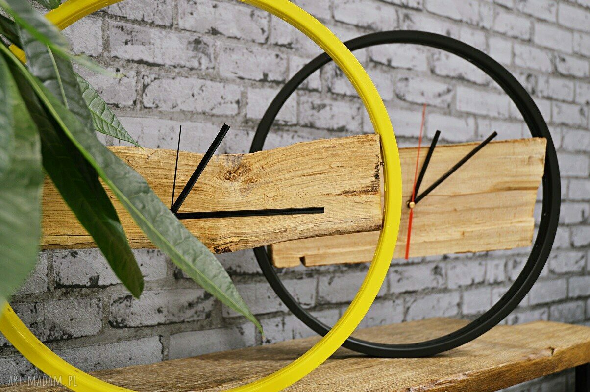 Zegar Wood Yellow