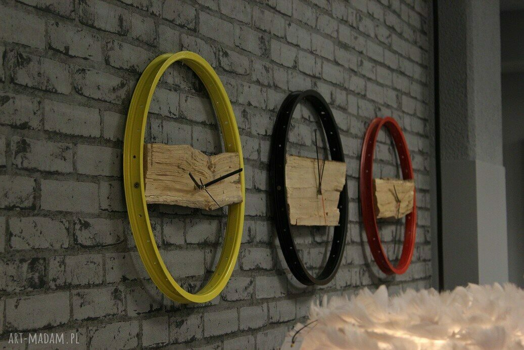 Zegar Wood Yellow
