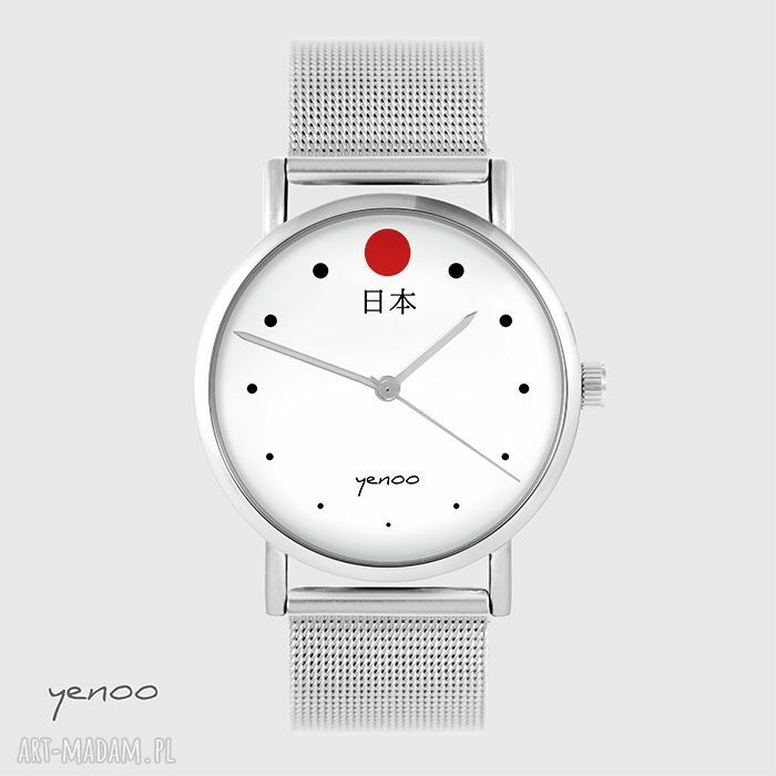 Zegarek bransoletka Japonia - metalowy unisex (srebrny)