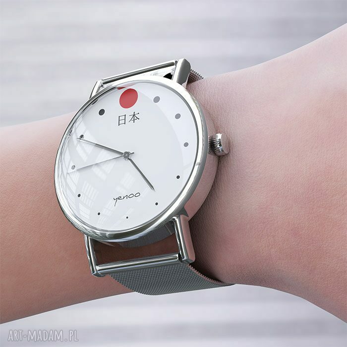 Zegarek bransoletka Japonia - metalowy unisex (srebrny)