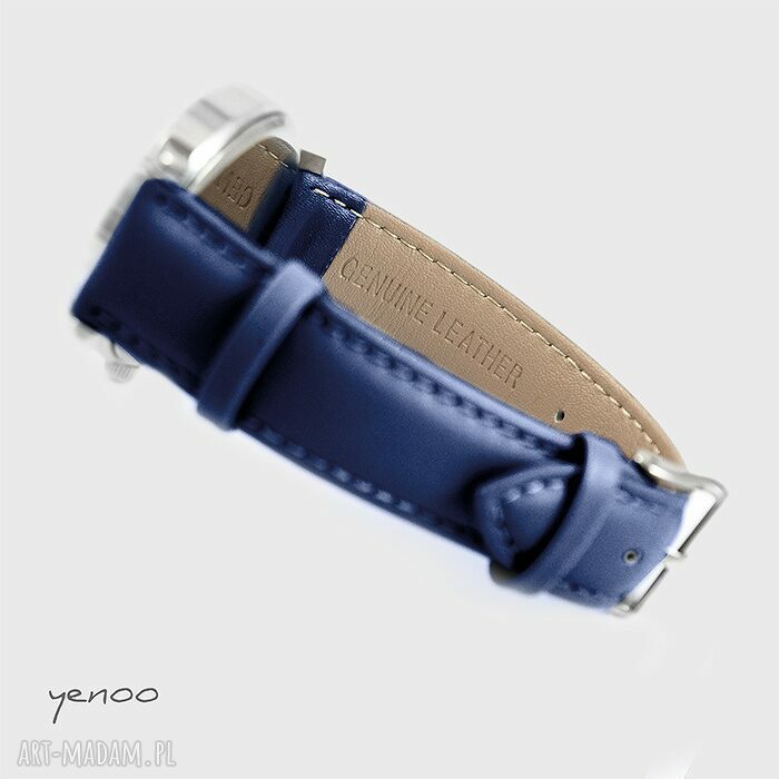 Zegarek bransoletka Simple Elegance granatowy skórzany - Yenoo