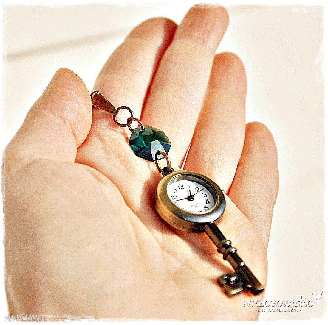 Zegarek klucz ze Swarovskim handmade
