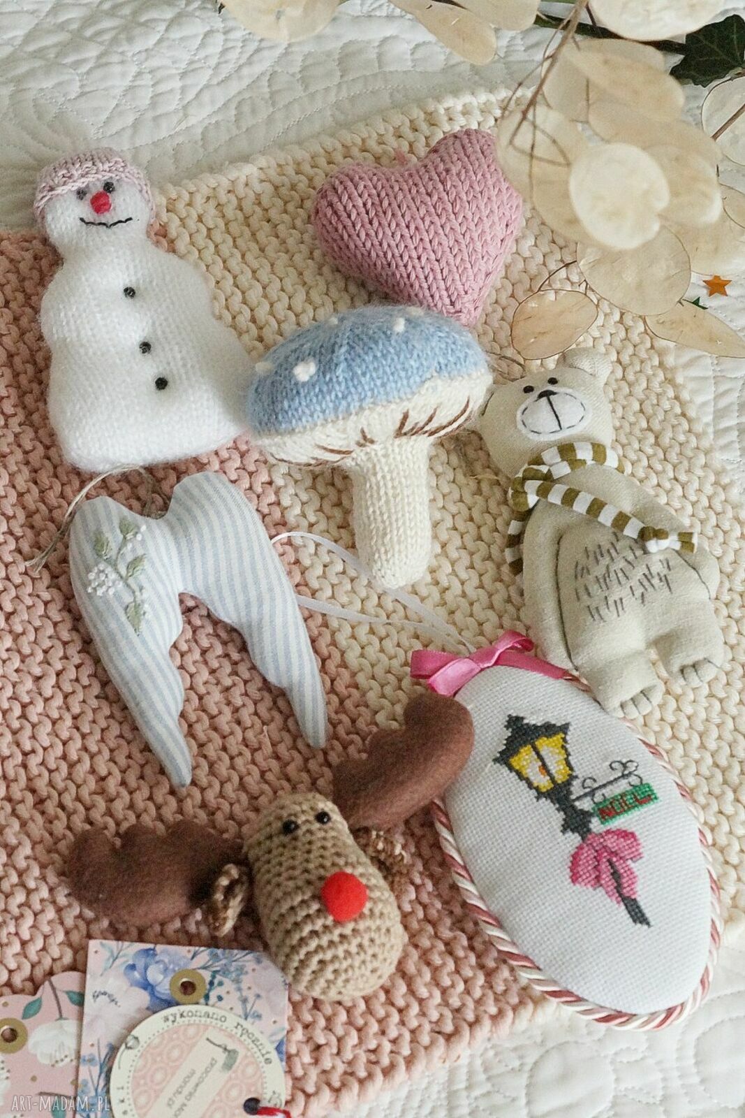 Zestaw 7 ozdób Bożonarodzeniowych No. 21 - handmade na choinkę i prezent