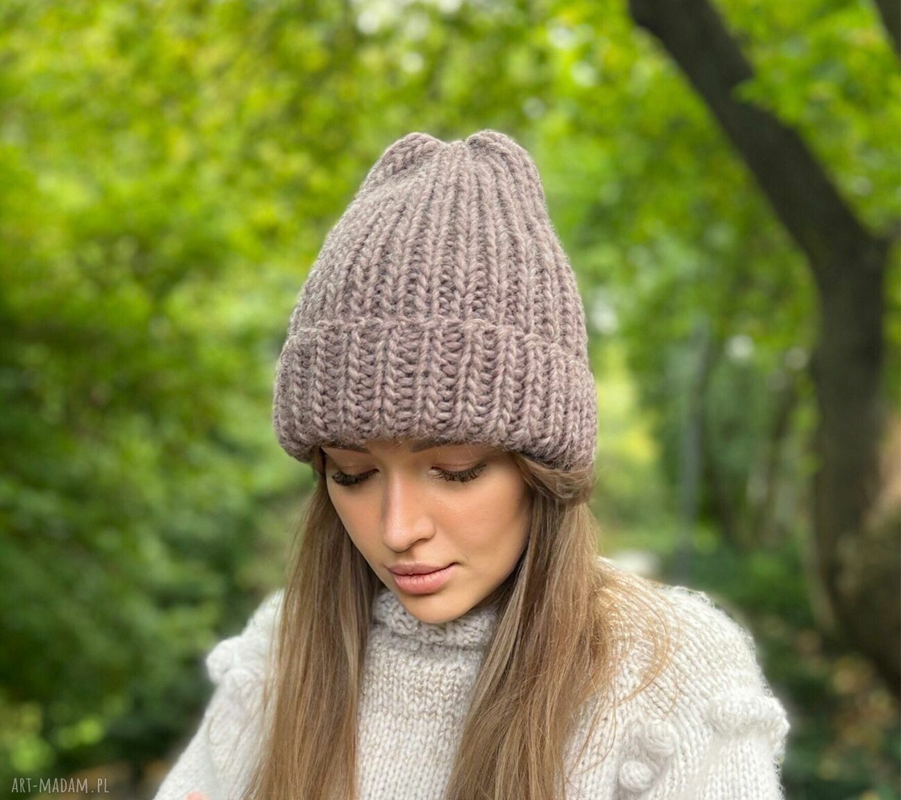 Zestaw 2 czapek mama i dziecko Lily - 100% wełna handmade