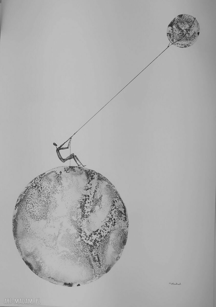 Zestaw 2 grafik Dreams i Rain 50x70 - czarno-białe bez ramki