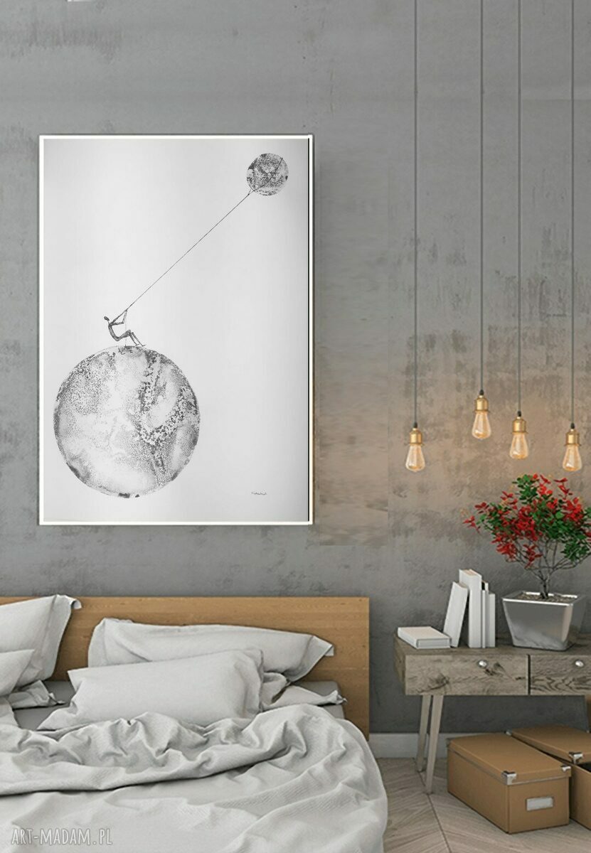 Zestaw 2 grafik Dreams i Rain 50x70 - czarno-białe bez ramki
