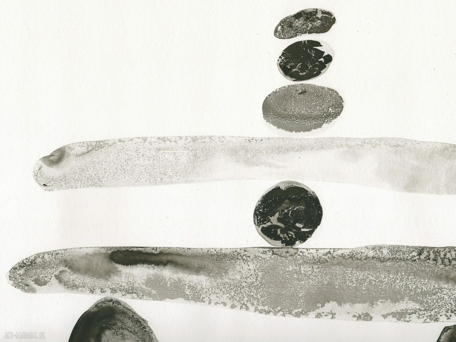 Zestaw 2 grafik 50x70 cm ręcznie malowane tuszem (Point of Balance)
