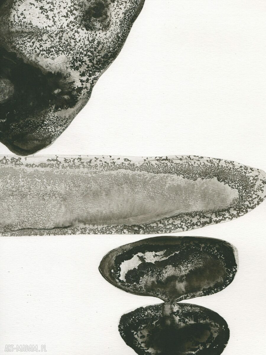 Zestaw 2 grafik 50x70 cm ręcznie malowane tuszem (Point of Balance)