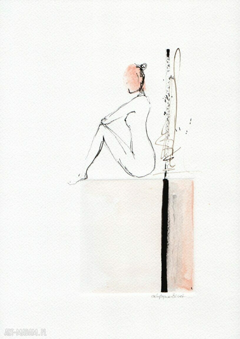 Zestaw 2 grafik A4 abstrakcja w tuszu (21x30)