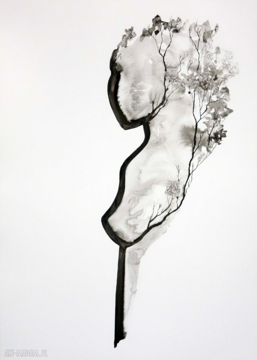 Zestaw 2 grafik 50x70 cm - czarno-biała abstrakcja (Body Flowers)