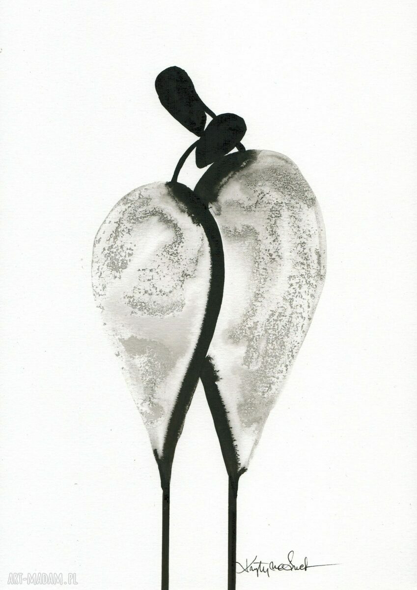Zestaw 2 czarno-białych grafik A4 21x30 cm - Relationships