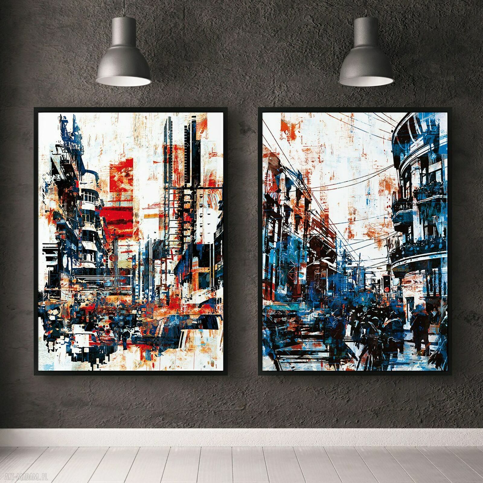 Zestaw 2 plakatów abstrakcyjnych 61x91 cm do salonu - stwórz własną galerię