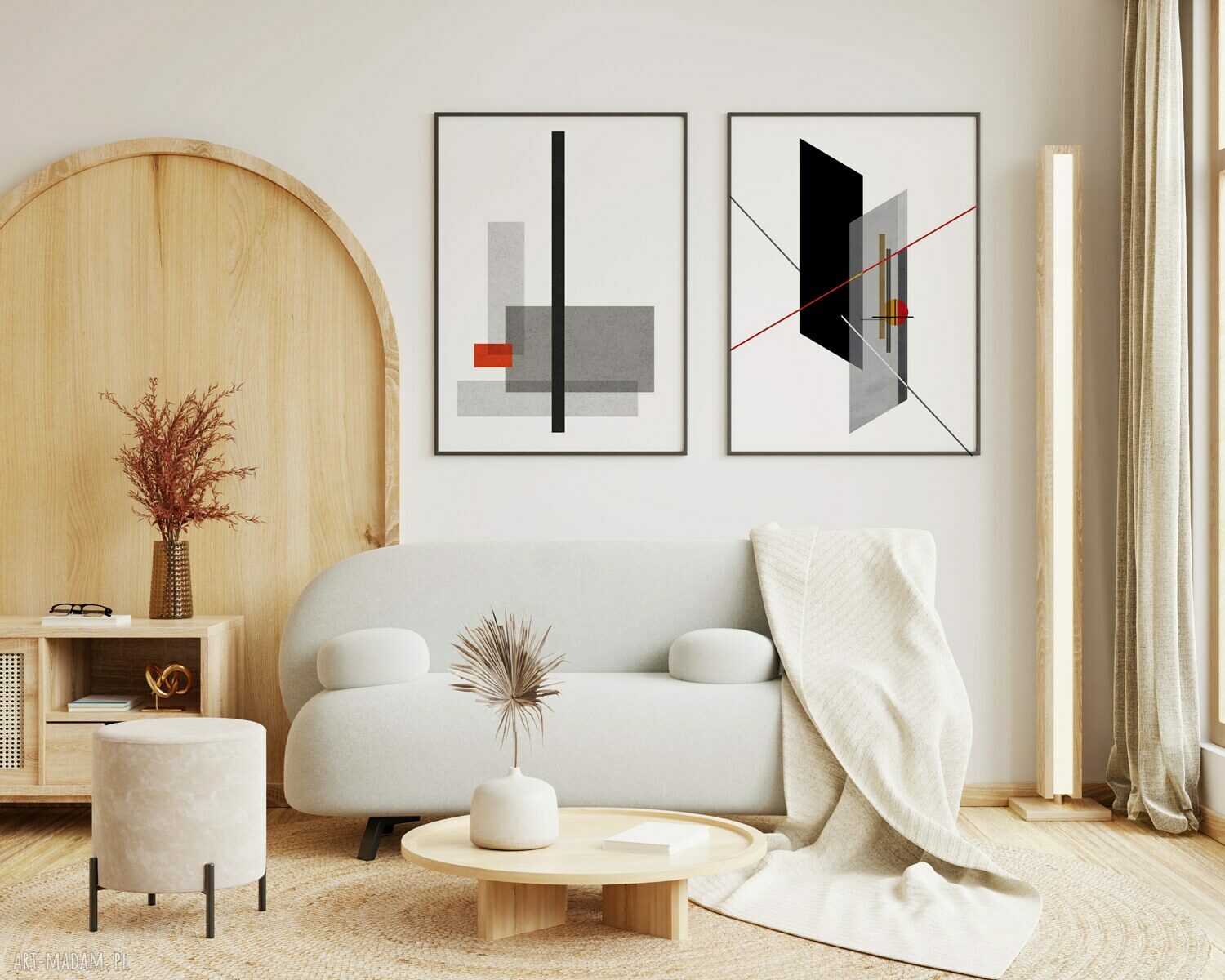 Zestaw 2 plakatów geometrycznych Bauhaus - format 30x40 cm