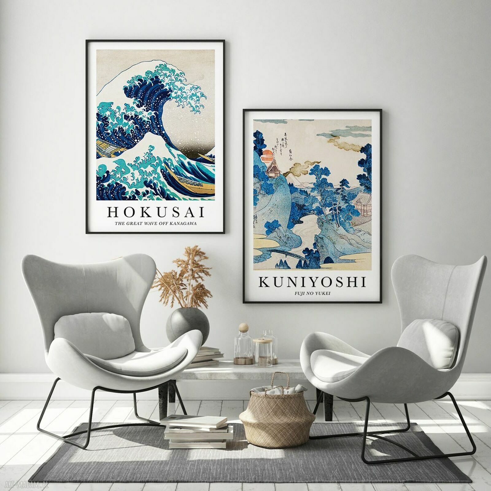 Zestaw 2 plakatów japońskich - 50x70 cm Hokusai