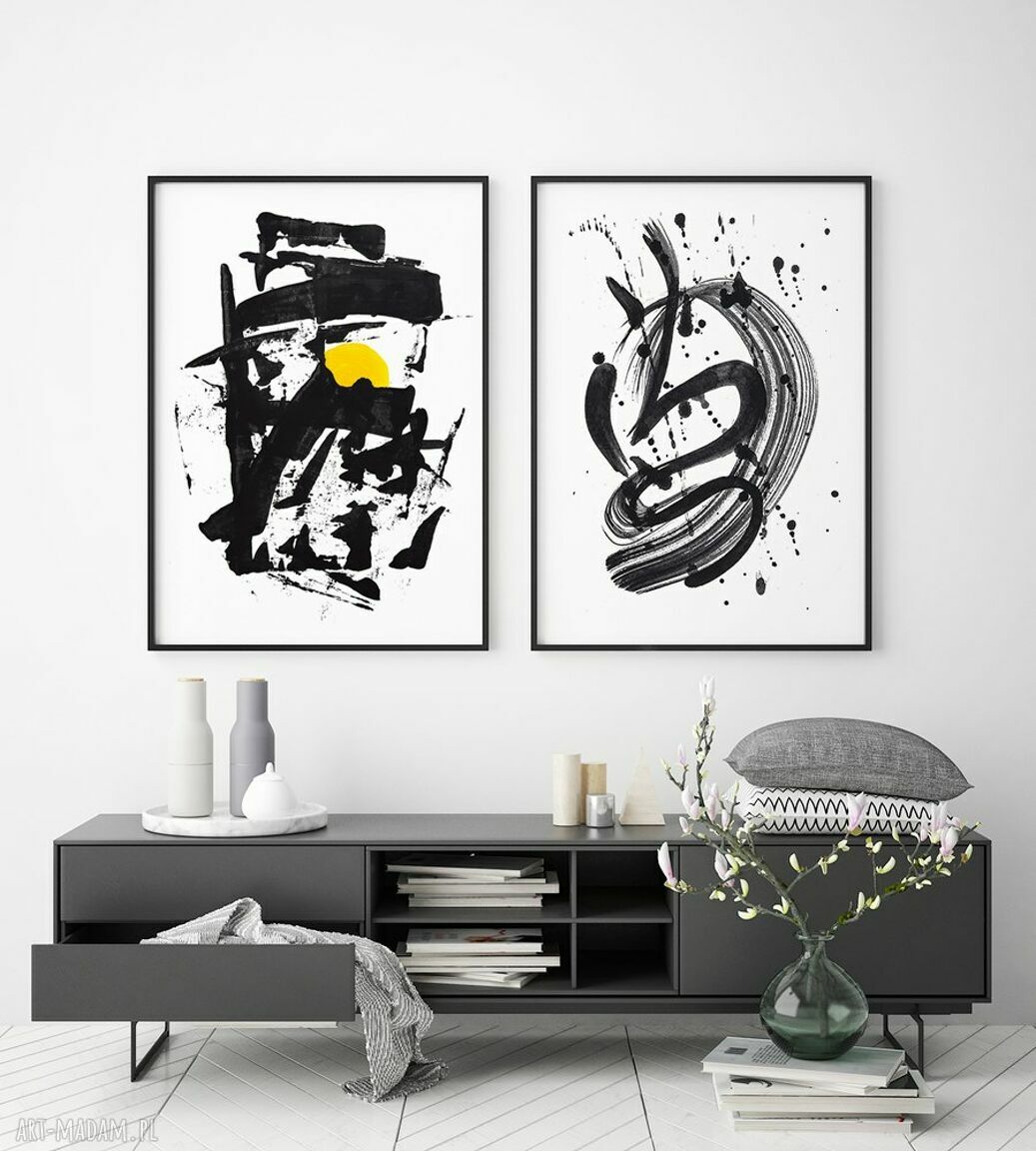 Zestaw 2 plakatów 30x40 cm - abstrakcyjny nowoczesny do salonu