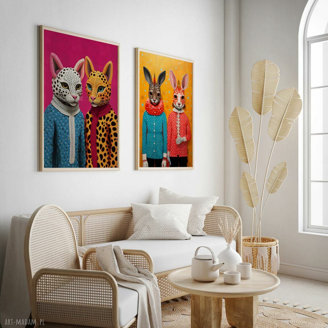 Kolorowe plakaty zwierzęce 61x91 cm - zestaw 2 sztuk
