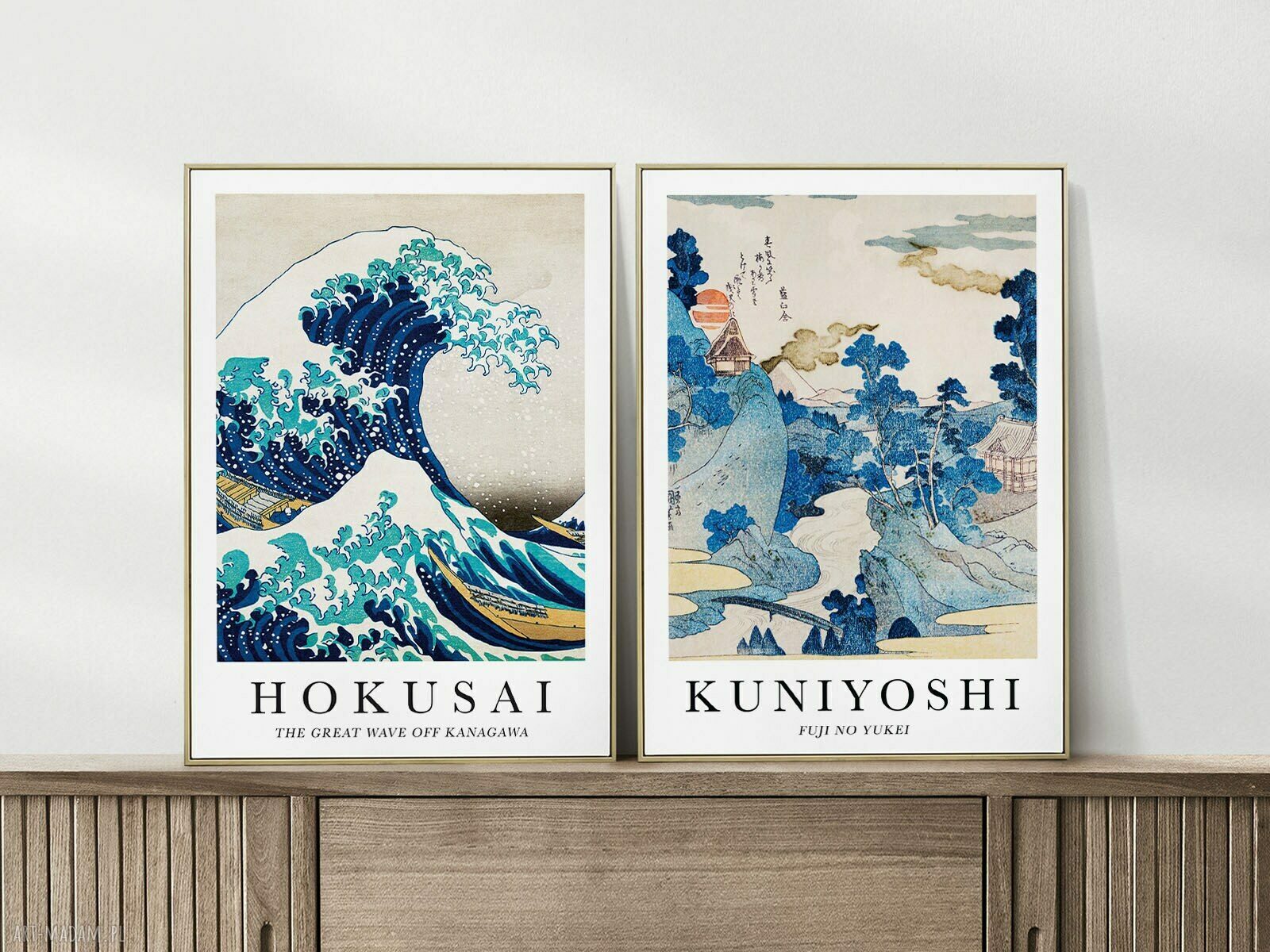 Zestaw 2 plakatów japońskich 40x50 cm Hokusai - cytryna, rośliny i kwiaty