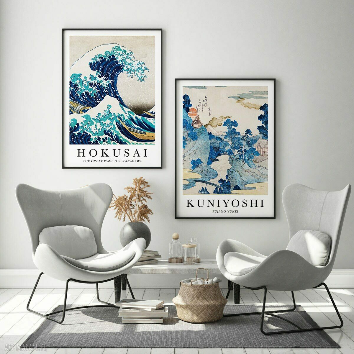 Zestaw 2 plakatów japońskich Hokusai 61x91 cm