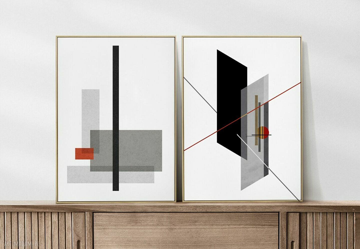 Zestaw 2 plakatów geometrycznych Bauhaus - format 30x40 cm