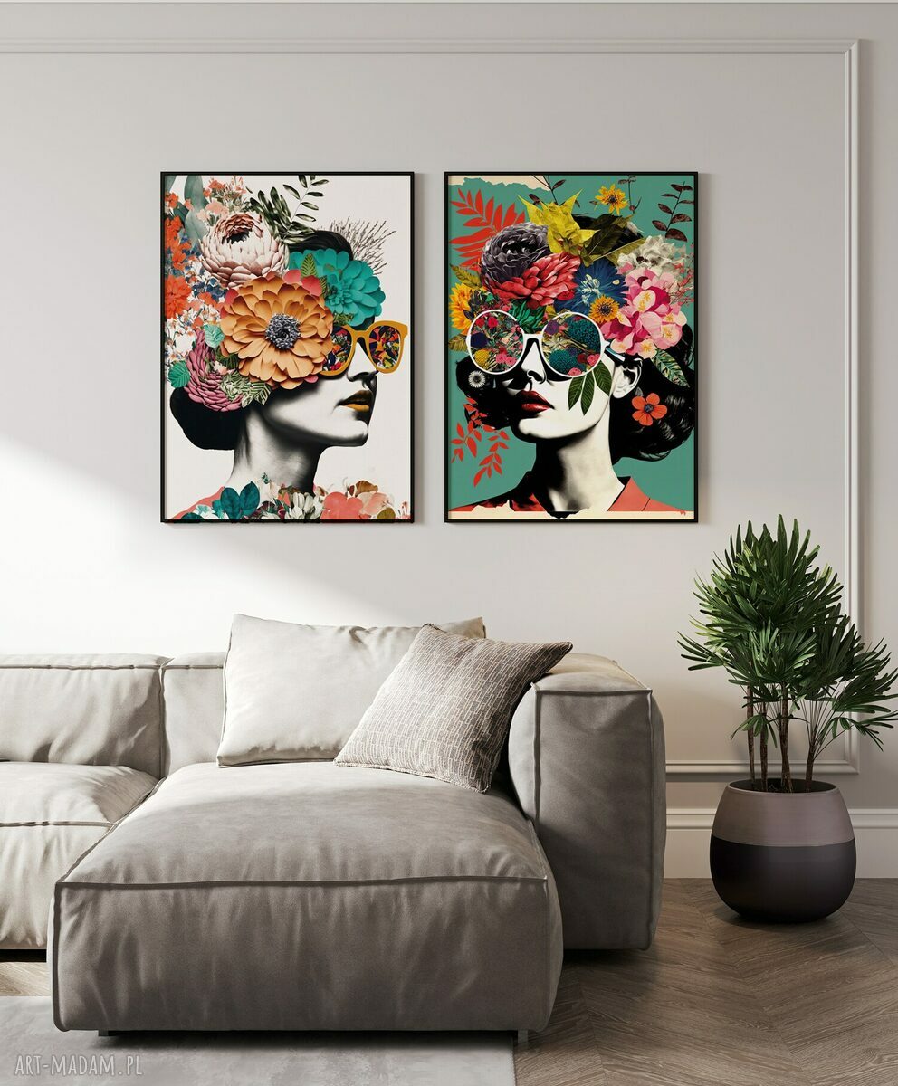 Zestaw 2 plakatów „Kobiece kolaże” 61x91 cm