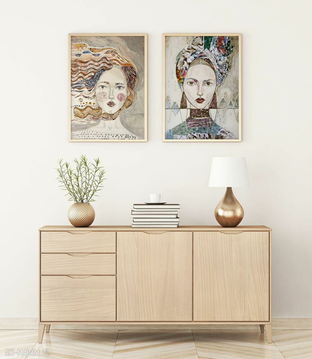 Zestaw 2 plakatów 100x70 cm „Twarze” - nowoczesne portrety kobiet