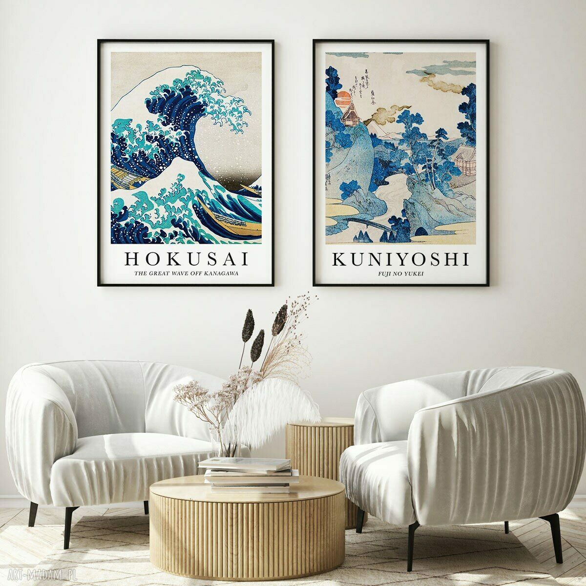 Zestaw 2 plakatów japońskich Hokusai 61x91 cm