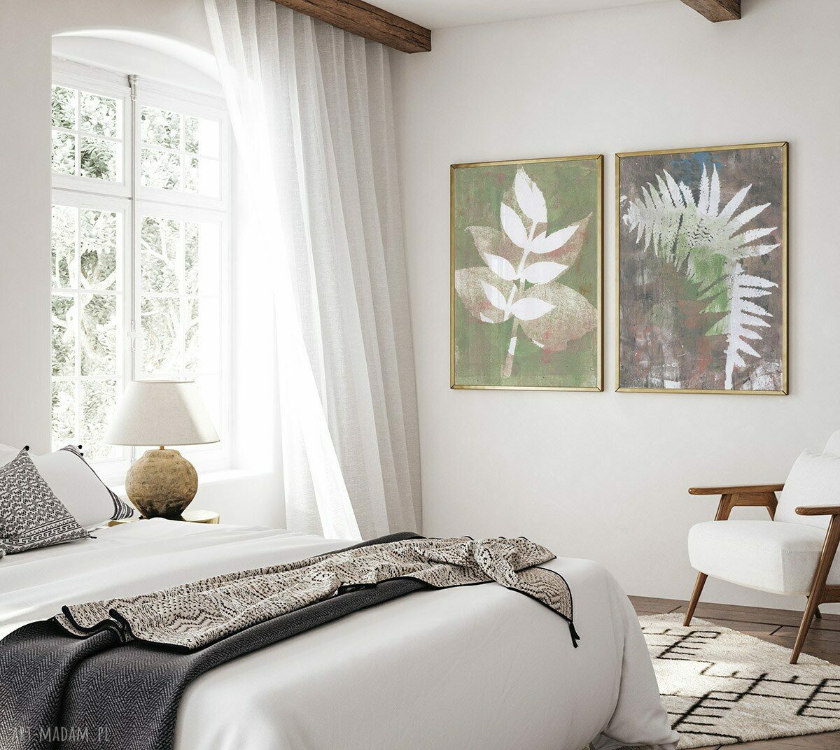 Zestaw 2 plakatów 100x70 cm „Liście” - botaniczna abstrakcja