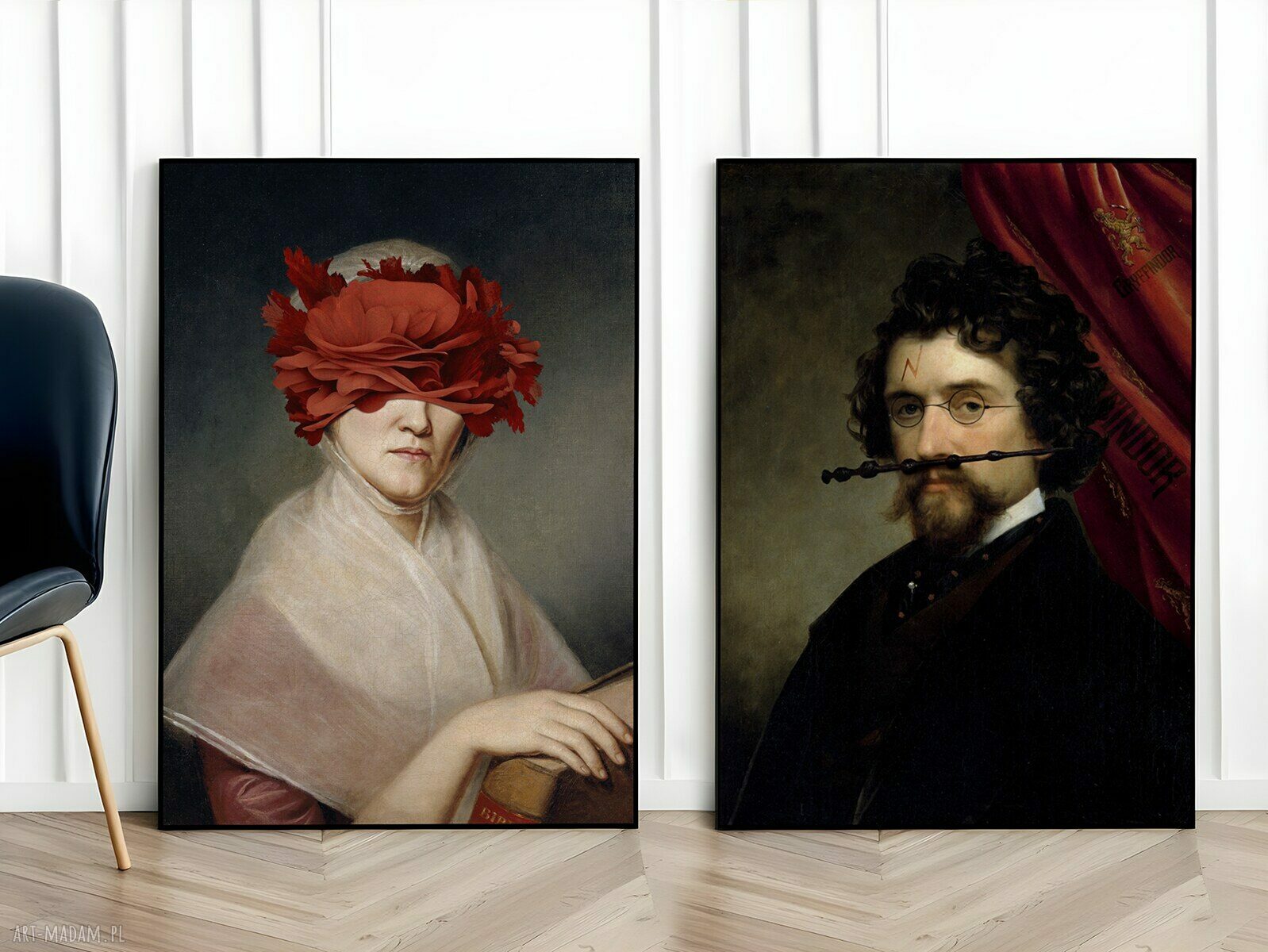 Zestaw 2 plakatów Sztuka 30x40 cm portret - elegancka dekoracja z klimatem klasyki