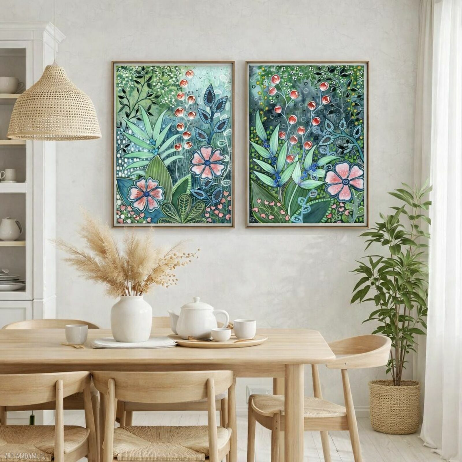 Zestaw 2 prac 60x90 cm - akwarela printy w pigmentowym druku