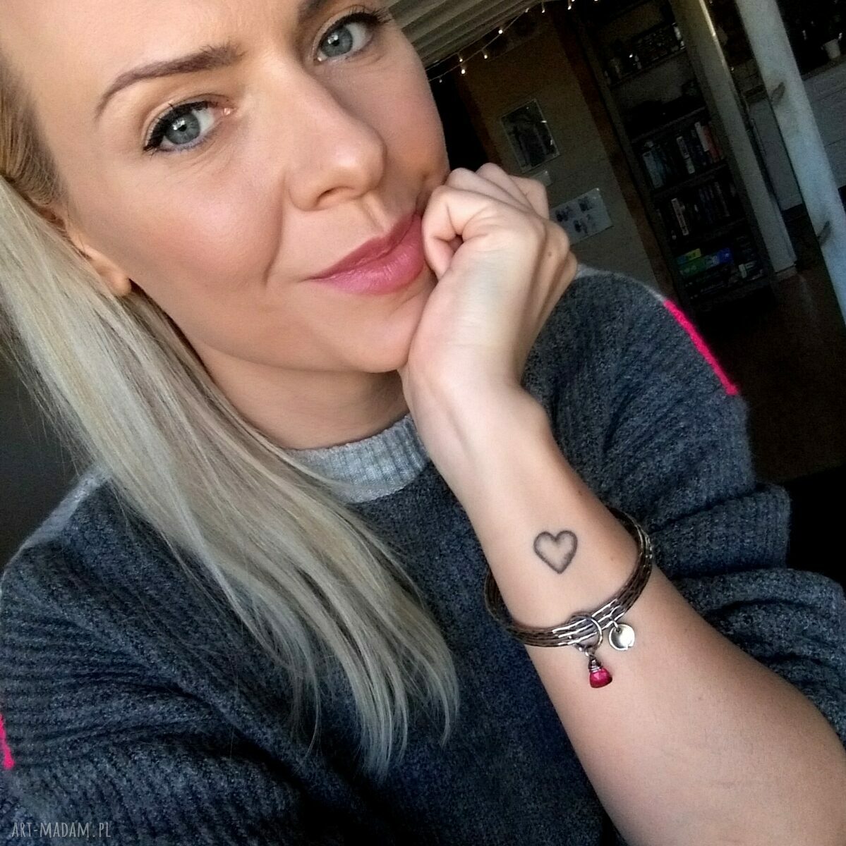 pomysły na upominki świąteczne: Zestaw 3 bransoletek srebro i kwarc różowy. autorskie