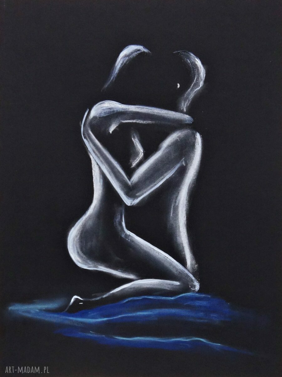 Zestaw 3 grafik 30x40 cm w czerni i bieli - ręcznie wykonane abstrakcje