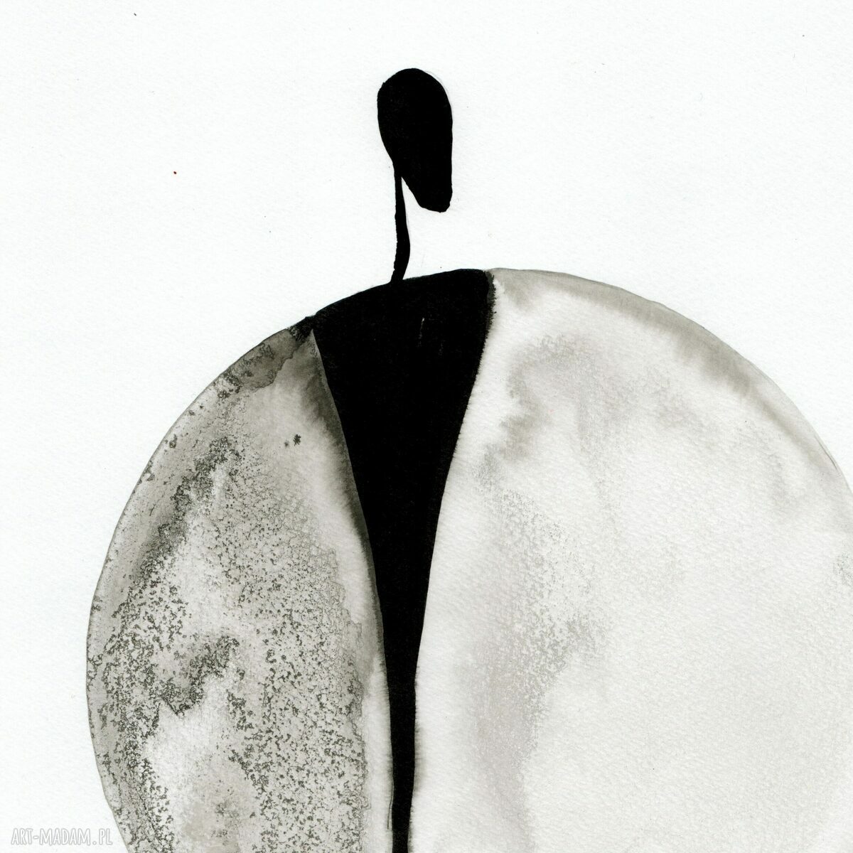 Czarno-biały zestaw 3 ręcznie malowanych grafik 30x40 cm