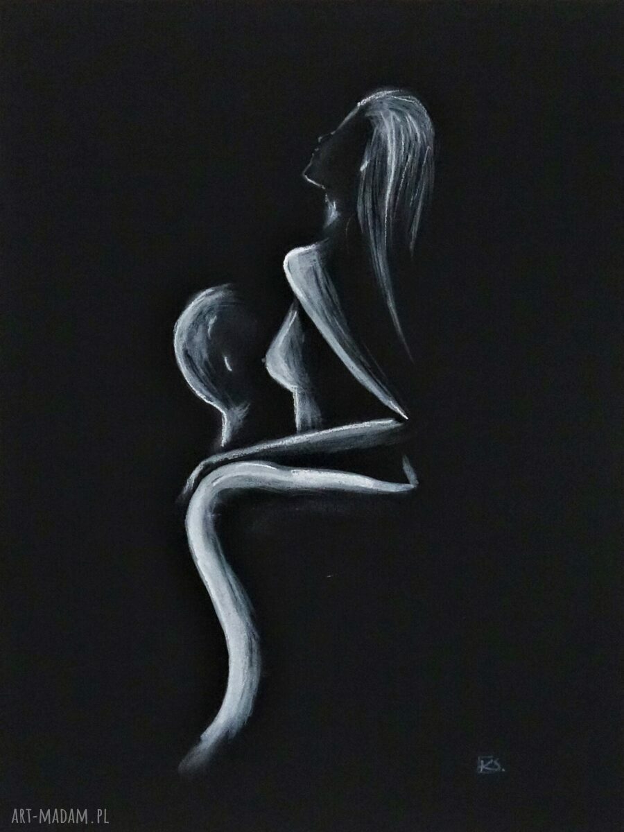 Zestaw 3 grafik 30x40 cm w czerni i bieli - ręcznie wykonane abstrakcje