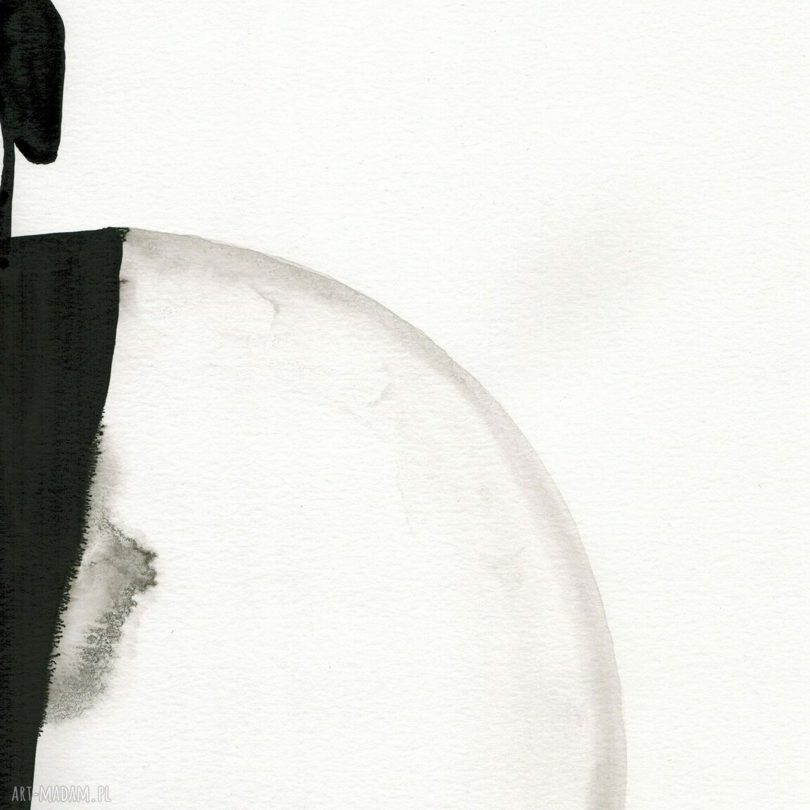 Czarno-biały zestaw 3 grafik 50x70 cm - ręcznie malowane tuszem