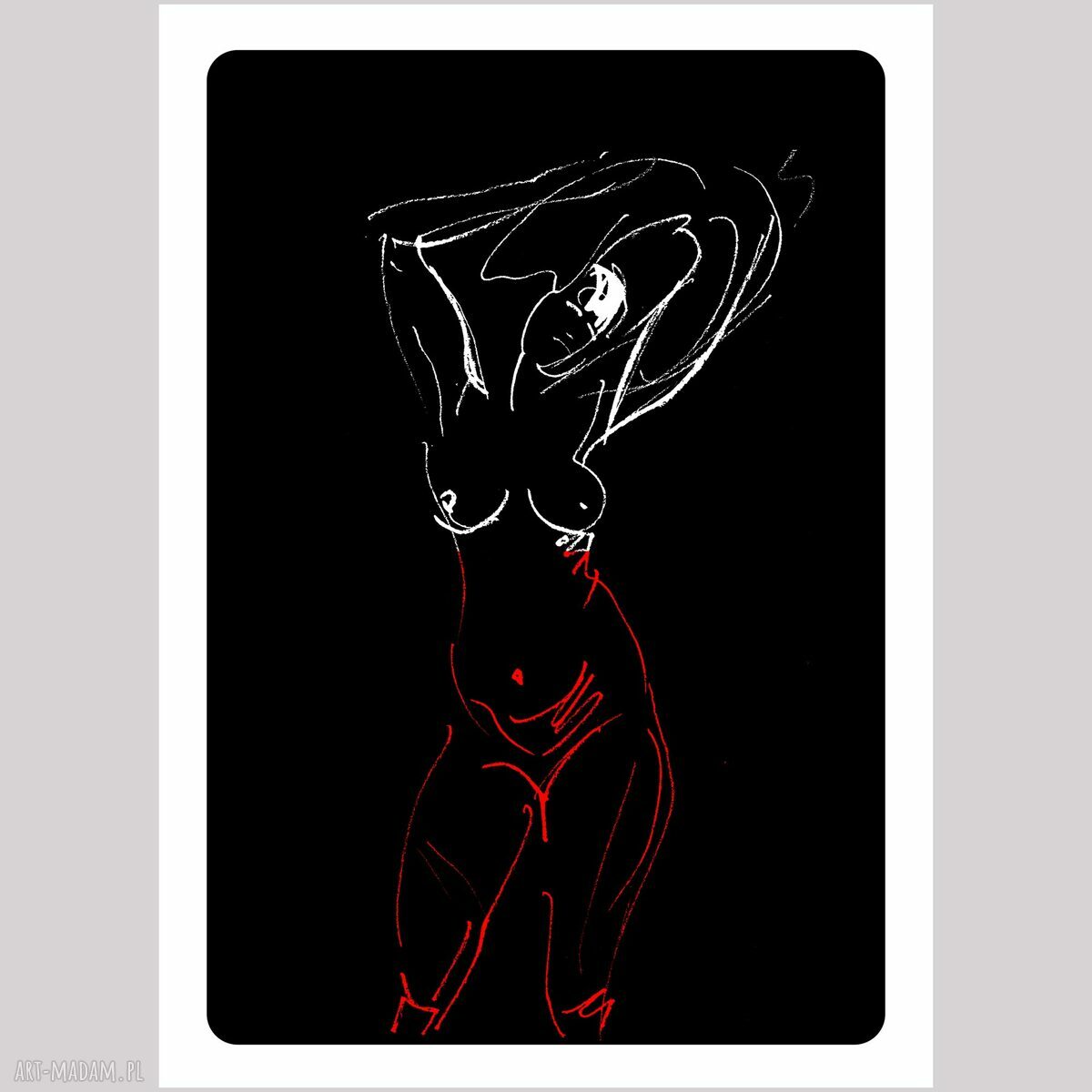 Zestaw 3 grafik Kobiety - tryptyk z rysunkiem aktu 50x70 cm