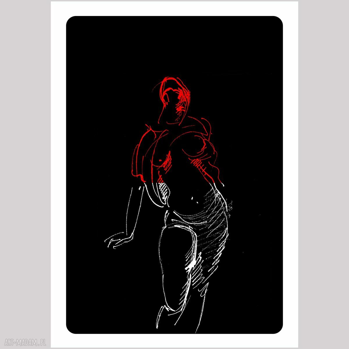 Zestaw 3 grafik Kobiety - tryptyk z rysunkiem aktu 50x70 cm