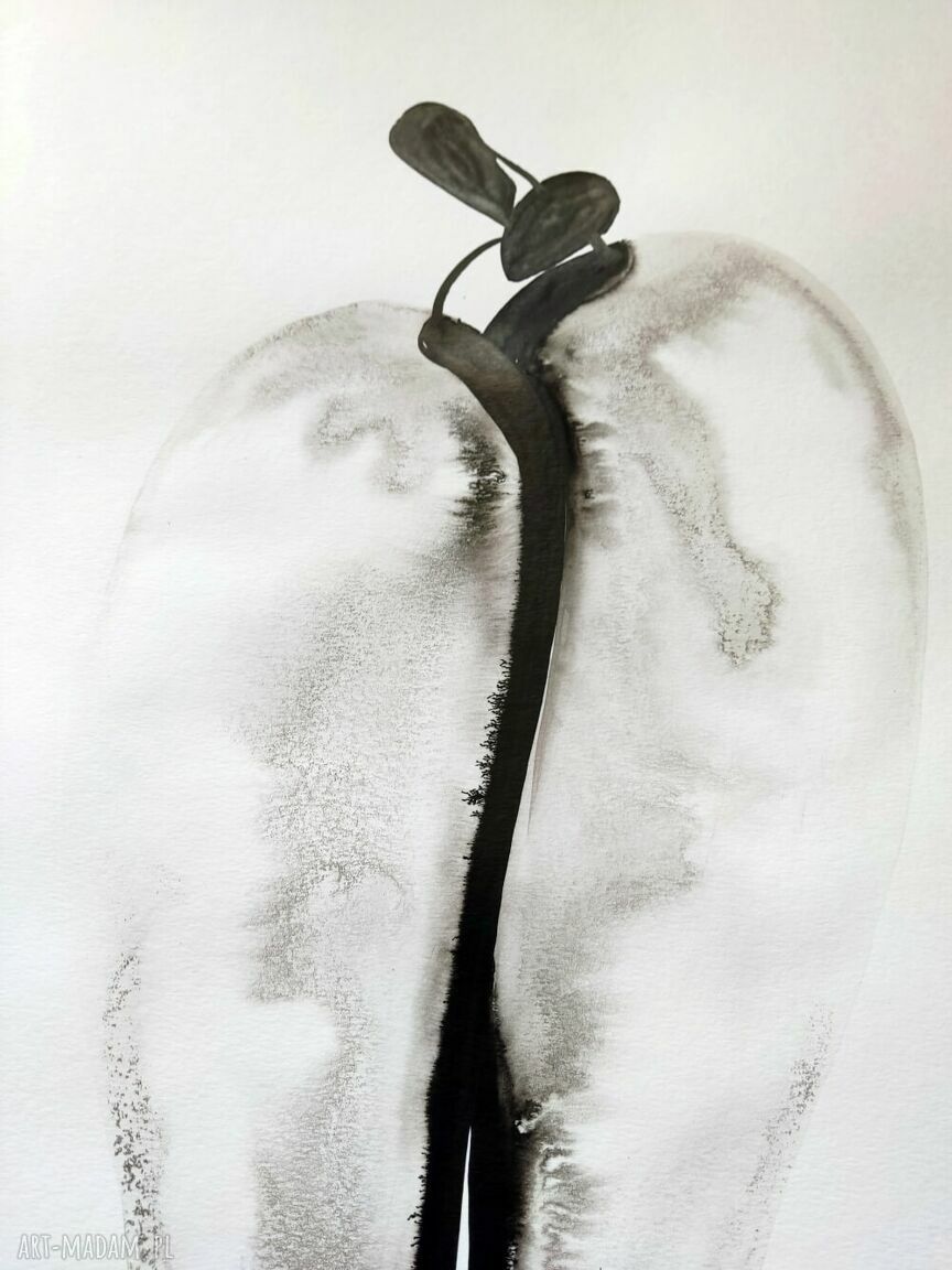 Zestaw 3 obrazów malowanych ręcznie 50 x 70 cm - czarno-biała abstrakcja
