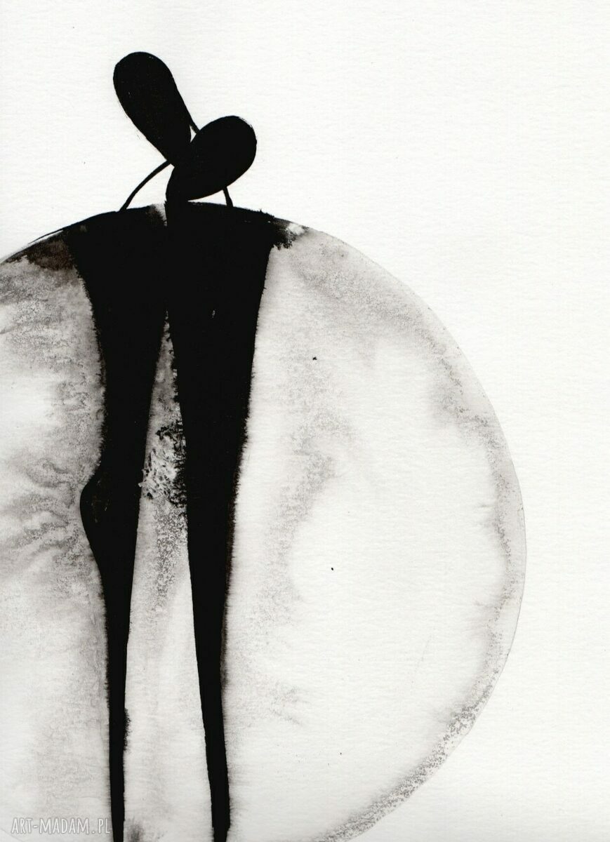 Zestaw 3 grafik handmade w stylu skandynawskim - abstrakcja