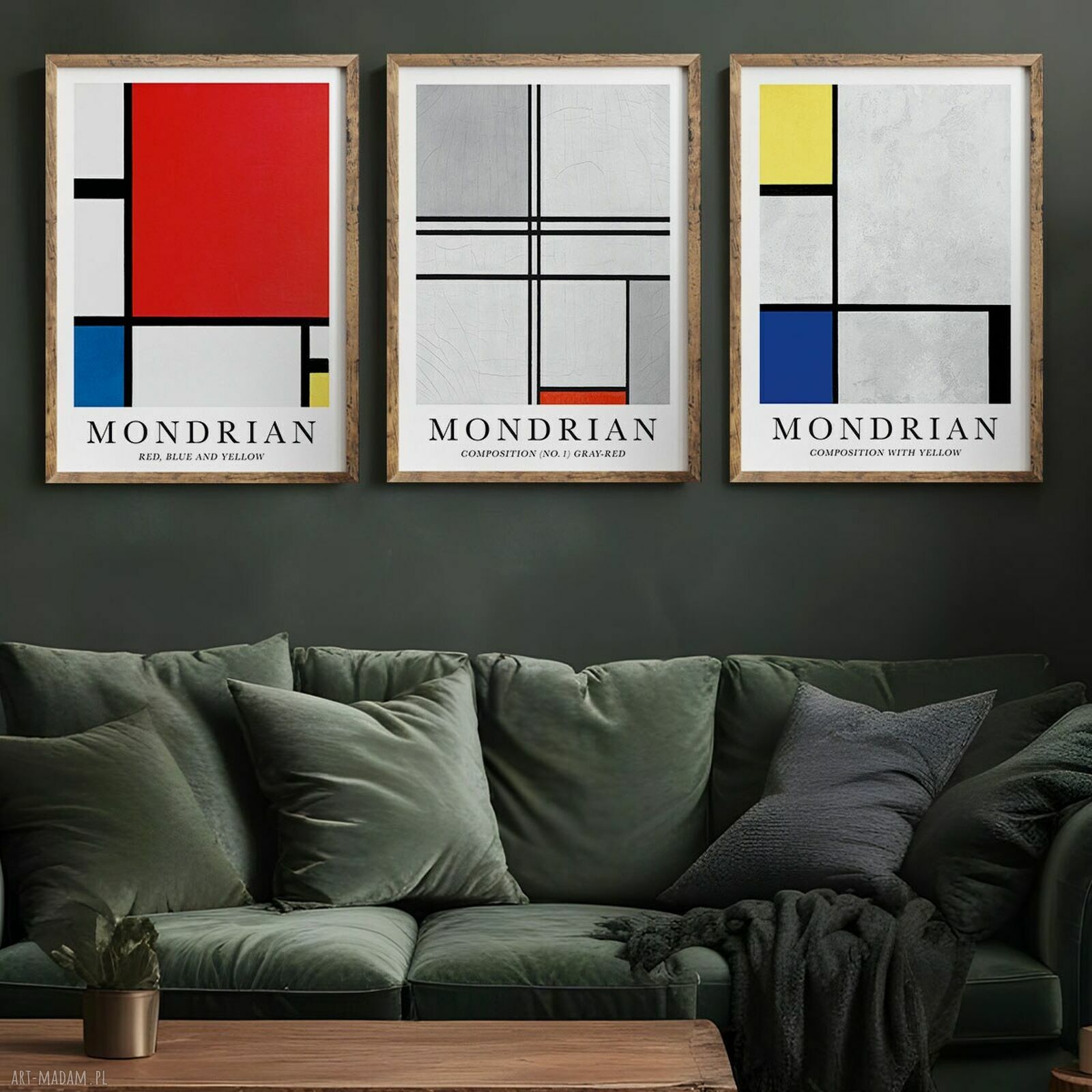 Zestaw 3 plakatów a la Mondrian w formacie 50x70 cm