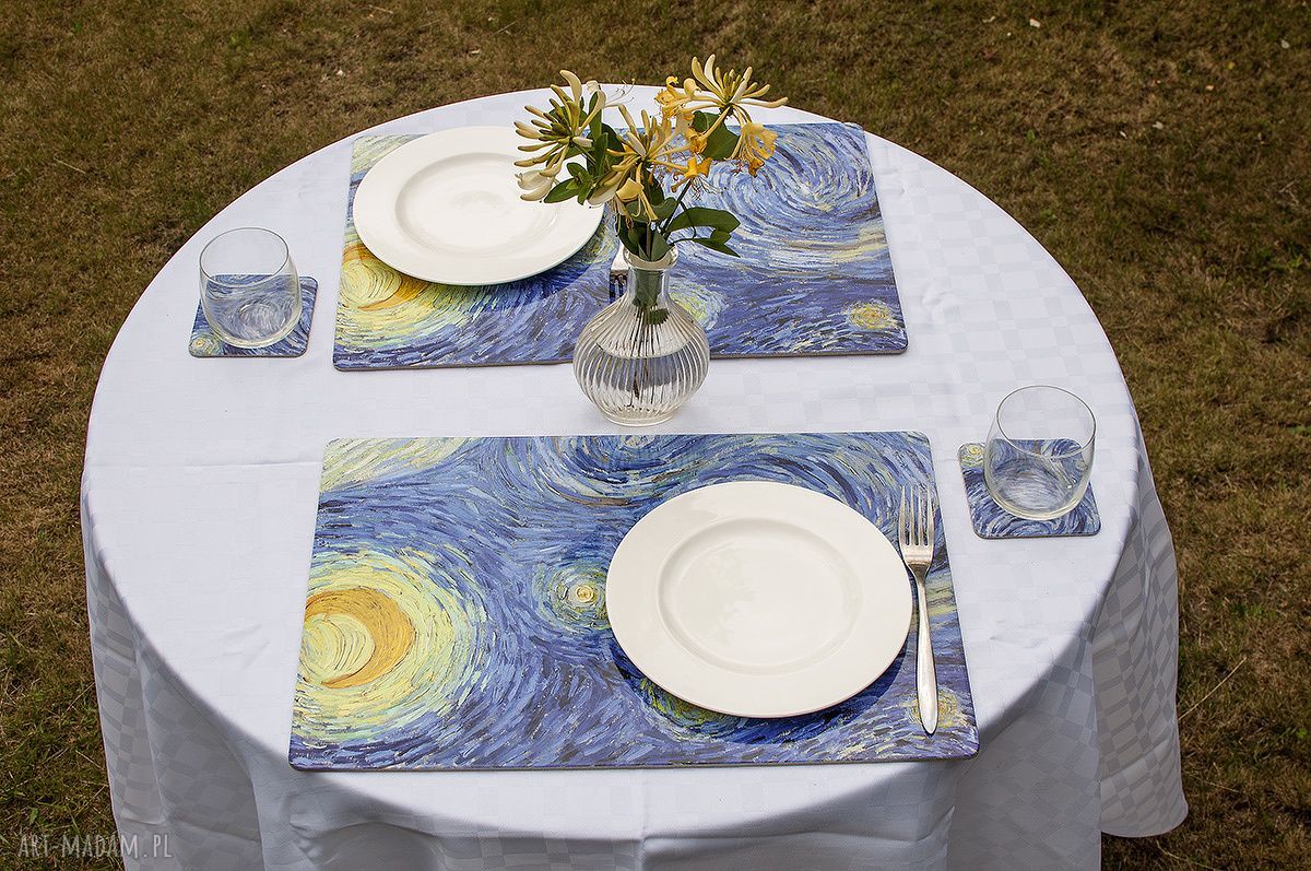 Zestaw 4 podkładek na stół Vincent van Gogh 'Gwiaździsta noc'
