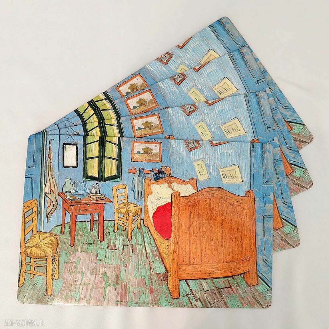Zestaw 4 podkładek „Pokój w Arles” van Gogha