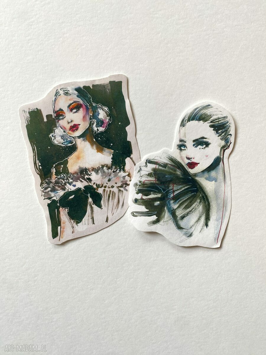 Zestaw 8 naklejek Red Lips w kopercie z papieru czerpanego