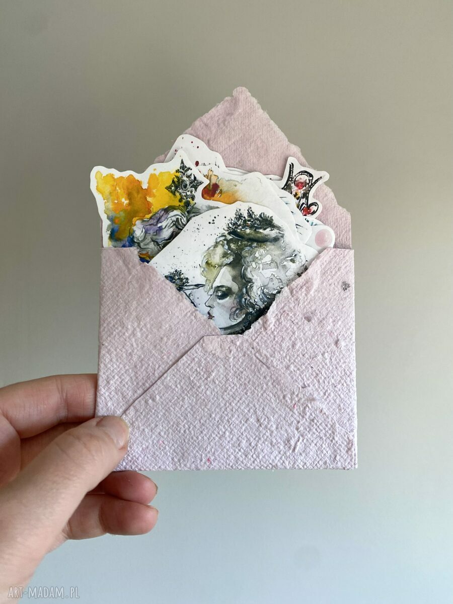 Korony na Twoich projektach: zestaw 8 naklejek w kopercie z papieru czerpanego