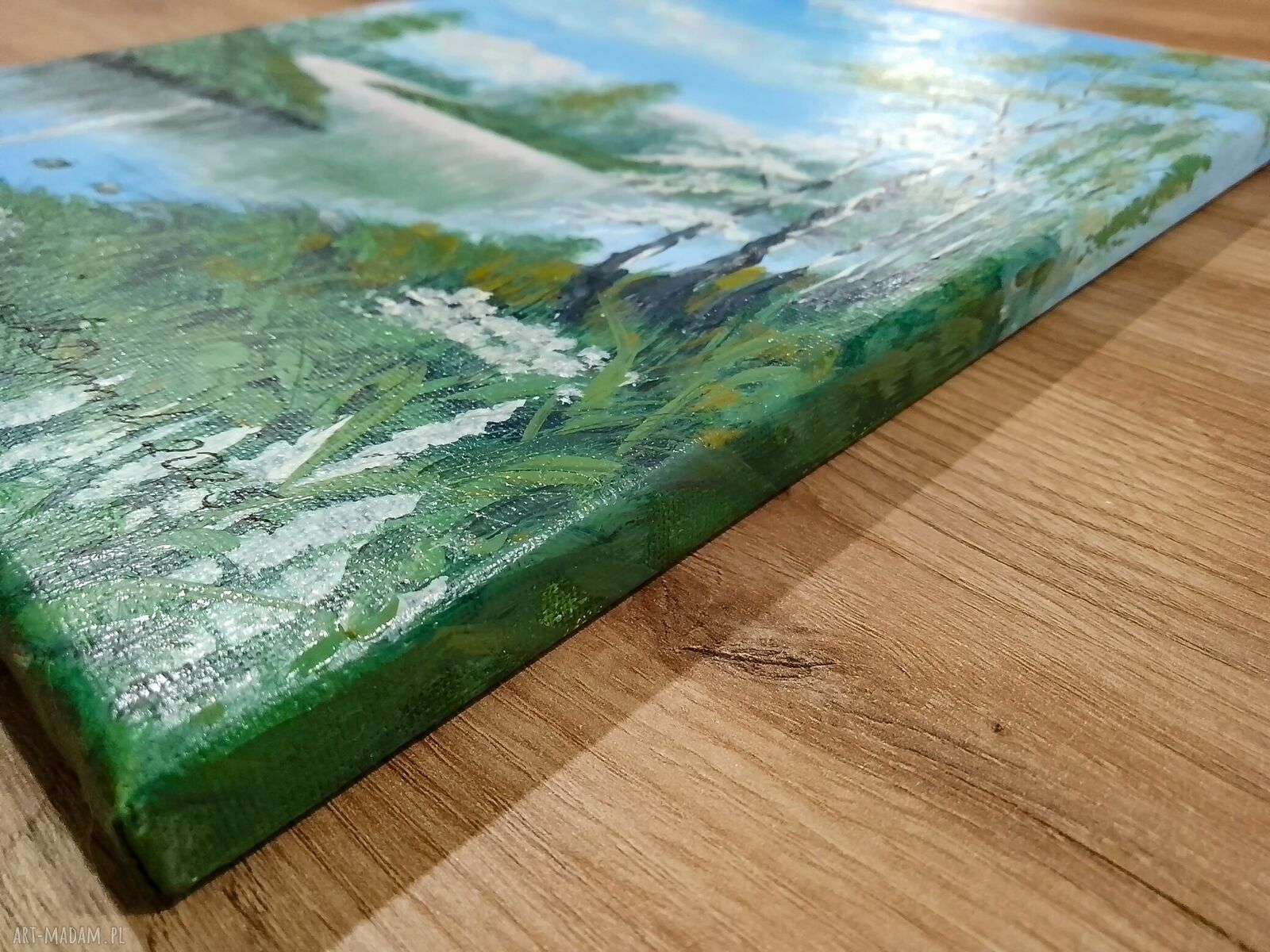 Zestaw akrylowo-olejnych obrazów - dyptyk 'Kontrast Zima-Lato' 2x30x24 cm