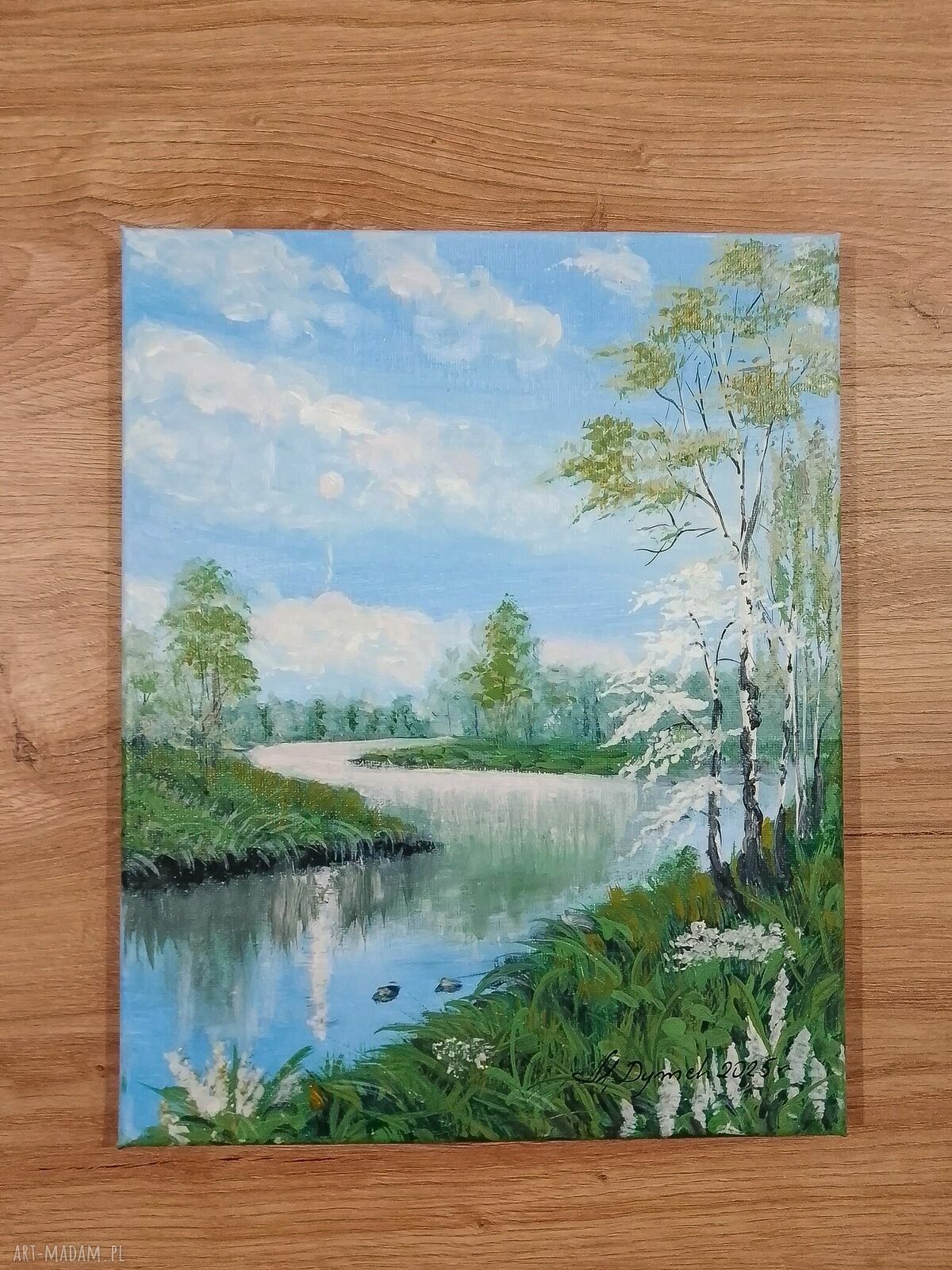 Zestaw akrylowo-olejnych obrazów - dyptyk 'Kontrast Zima-Lato' 2x30x24 cm
